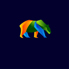 Colorful Bear Gradient Modern Logo Company