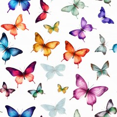 Fototapeta na wymiar Vibrant Butterfly seamless Pattern, Perfect for Springtime, Generative AI