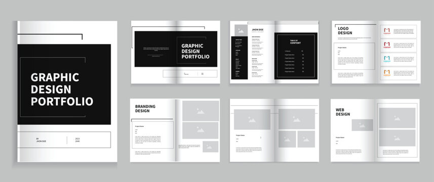 Graphic Design Portfolio Template, A4 Graphic Designer Portfolio