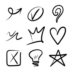 Doodle element vector set, for concept design.