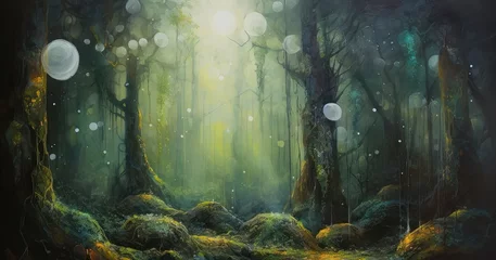 Poster Monde féerique Enchanted Twilight: Mystical Forest and Ancient Ruins 4. Generative AI  © NormanBalberan