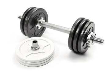 Obraz na płótnie Canvas lifting weights isolated on white background. Generated by AI
