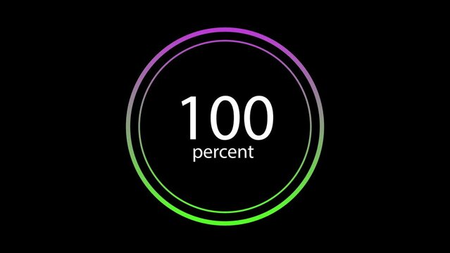 Modern luminous preloader, white circular progress loading bar. 60 fps 3D animation.
