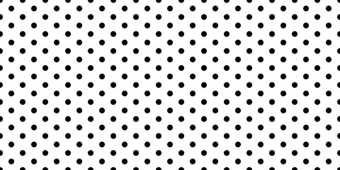 Poka dot black and white regular seamless pattern. Abstract graphic vector background with polka circles. Fun wallpaper with monochrome confetti. Modern simple geometric pop art backdrop © Kusandra