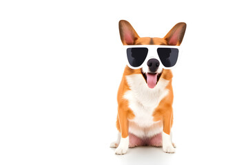 Dog wearing sunglasses. Generative AI