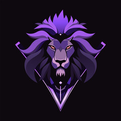 lion logo vector template. king lion. Team mascot. Lion on a black background