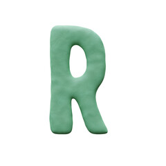 Plasticine or Play-doh 3D Alphabet PNG Lettering