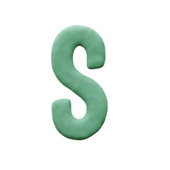 Plasticine or Play-doh 3D Alphabet PNG Lettering