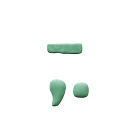 Plasticine or Play-doh 3D Alphabet PNG Lettering