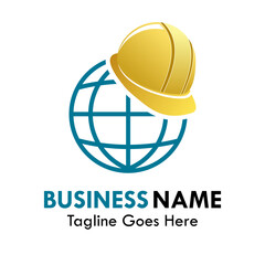 Fototapeta premium Worker global design logo template illustartion