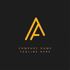 Letter AF logotype Monoline style, simple and elegant AF logo - Vector