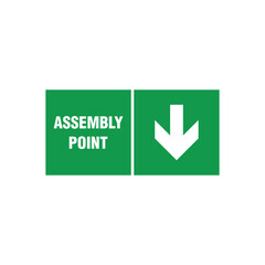Fire Assembly Point Sign Vector Template