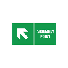 Fire Assembly Point Sign Vector Template