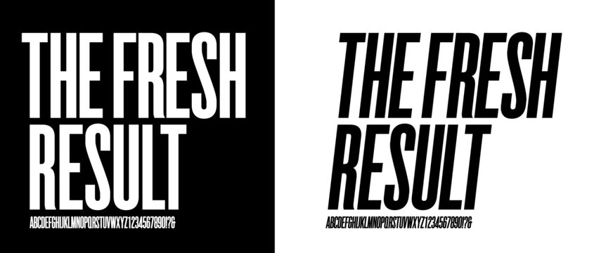 Modern Font. Upper case Number Question Mark, Exclamation Mark, Ampersand Typography urban style condensed fonts for fashion, sport, technology, digital, music, movie, logo design, vector illustration