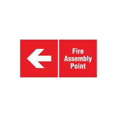 Fire Assembly Point Sign Vector Template