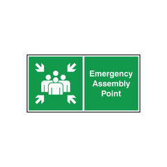 Fire Assembly Point Sign Vector Template