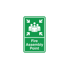Fire Assembly Point Sign Vector Template