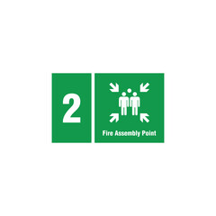 Fototapeta premium Fire Assembly Point Sign Vector Template