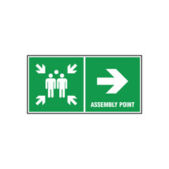 Fire Assembly Point Sign Vector Template