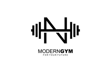 N logo gym vector for identity company. initial letter fitness template vector illustration for your brand.