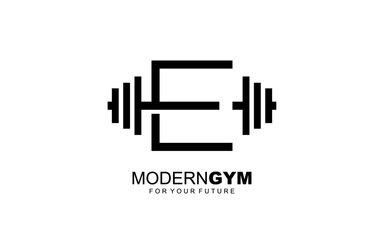 E logo gym vector for identity company. initial letter fitness template vector illustration for your brand.