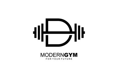 D logo gym vector for identity company. initial letter fitness template vector illustration for your brand.