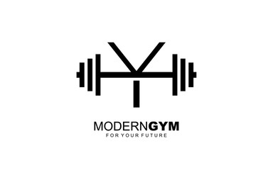 Y logo gym vector for identity company. initial letter fitness template vector illustration for your brand.