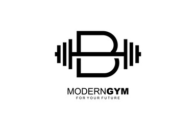B logo gym vector for identity company. initial letter fitness template vector illustration for your brand.