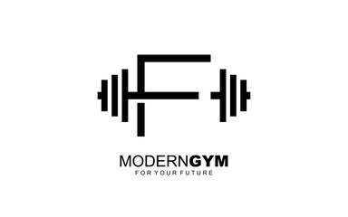 F logo gym vector for identity company. initial letter fitness template vector illustration for your brand.