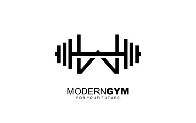W logo gym vector for identity company. initial letter fitness template vector illustration for your brand.