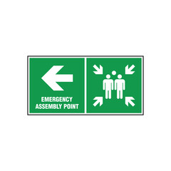 Fire Assembly Point Sign Vector Template