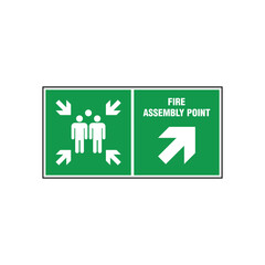 Fire Assembly Point Sign Vector Template