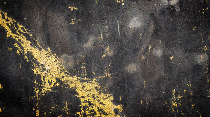 Obraz na płótnie Canvas old black wall painted with gold paint