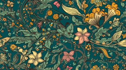 Seamless intricate repeating Summer pattern