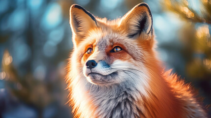Red Fox in the wild. Generative AI