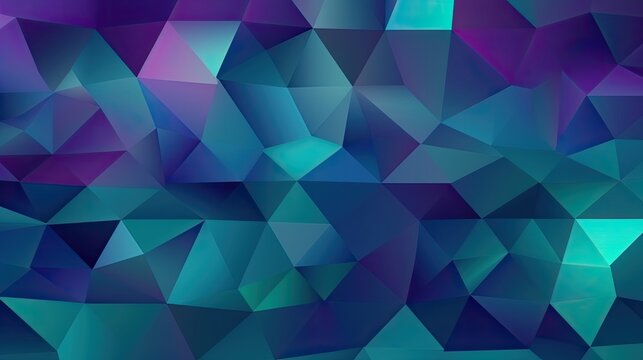 Purple blue green abstract background. Geometric pattern. Modern background with space for design. Web banner. Illustration. Website header. Panoramic. Generative AI.
