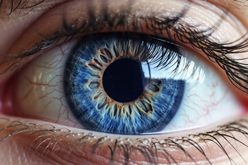 close up of a blue eye Generative AI