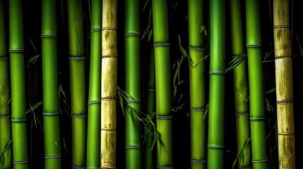 Obraz premium Bamboo texture background, green bamboo, background for design. Generative AI.