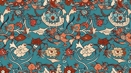 Seamless intricate repeating Summer pattern