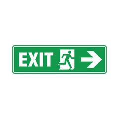 Fire Exit Sign Icon Vector Template