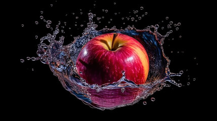 Apple in Splashing Water by AI
