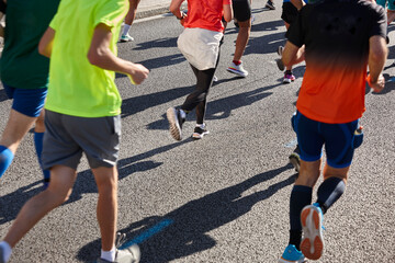 Plakat Runners on the street. Healthy lifestyle. Marathon. Athletics