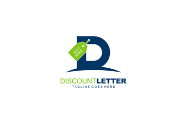 D logo discount for construction company. letter template vector illustration for your brand.