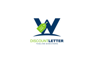 W logo discount for construction company. letter template vector illustration for your brand.