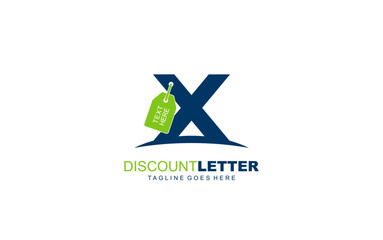 X logo discount for construction company. letter template vector illustration for your brand.