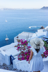 Admiring Santorini, Cyclades Islands, Greece