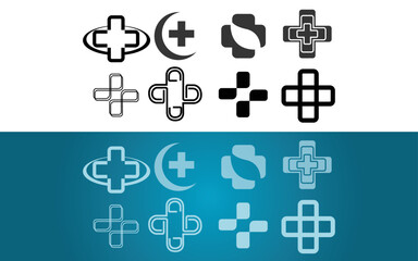 symboles de la santé comme la pharmacie avec des croix et lune du domaine médicale