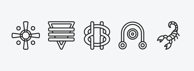 zodiac outline icons set. zodiac icons such as soot, soapstone, wisdom, coagulation, scorpio vector. can be used web and mobile.