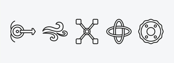 zodiac outline icons set. zodiac icons such as spirit, air, gods guidance, hypocrisy, greatness vector. can be used web and mobile.