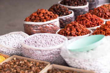 Dried apricot and peanuts with glaze